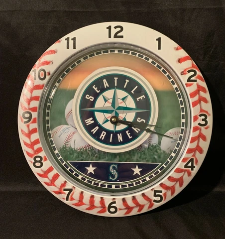 Seattle Mariners Baseball, round wall clock, office, man cave Cover