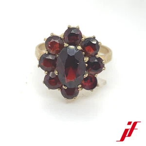 Ring in 333/- Gelbgold mit 9 Granaten - Bild 1 von 3