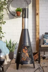 Chimenea La Hacienda Sarasota Steel Cone Deluxe Black - YH4412 - Picture 1 of 5