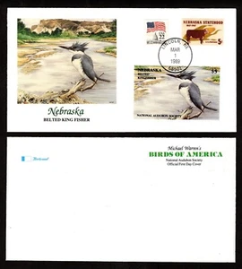1989 Fleetwood/Audubon Birds First Day Cover - Nebraska - Picture 1 of 1