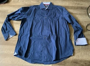 4 LOT LEVINAS BLUE BLACK DRESS SHIRT CASUAL BUTTON DOWN LONG SLEEVE MENS L LARGE - Picture 1 of 8