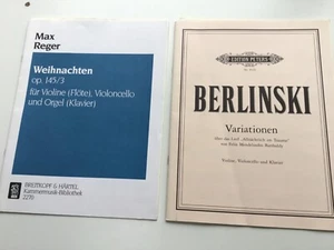 piano trio sheet music by Berlinski op 145/3 Weihnachten + Max Reger variations - Picture 1 of 4
