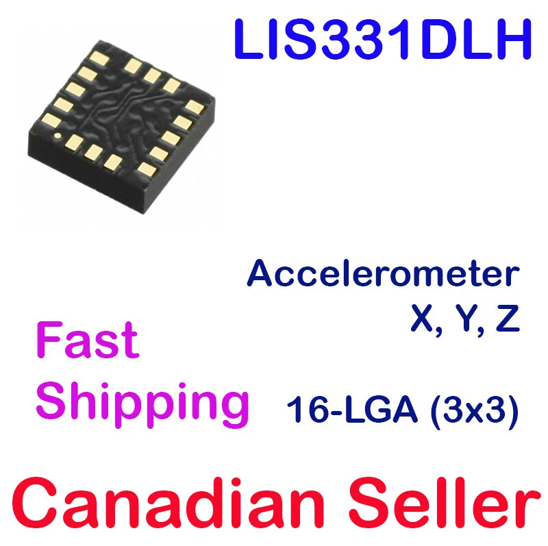 LIS331DLH Accelerometer X, Y, Z Axis IC ±2G, 4G, 8G 25Hz~500Hz 16-LGA STM - Image 1 of 1