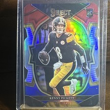 2022 Panini Select Kenny Pickett RC Concourse Red, White & Blue Prizm Die-Cut