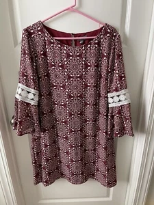 Neu mit Etikett Luxology Kleid rot Blumendruck Laserschnitt Spitzendetail XLarge - Bild 1 von 8