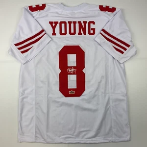 Facsimile Autographed Steve Young San Francisco White Reprint Jersey Men's XL - Picture 1 of 4