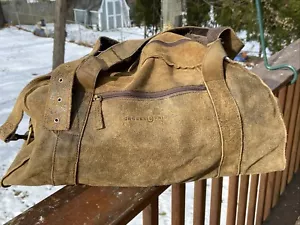 Crosby & Friends Suede Leather Duffle Bag Overnight 20" Length NICE - Picture 1 of 8