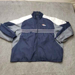 Denver Broncos Giacca Uomo Extra Large Blu Arancione Giacca a Vento NFL Calcio Adulto - Foto 1 di 9
