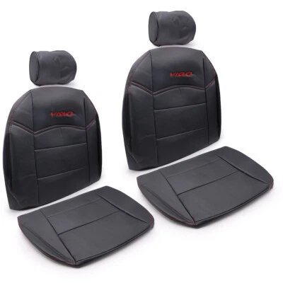 Cubierta de asiento delantero de cuero negro PVC para Toyota Hilux Vigo Champ 2005-2014 Foto 1 de 4