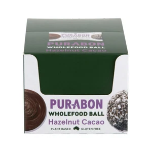 New Purabon Wholefood Ball Hazelnut Cacao 43g x 12 Balls - Picture 1 of 3