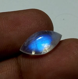6.6 Carat 17.5x9 MM Natural Blue Fire Rainbow Moonstone Marquise Shape Cabochon - Picture 1 of 7