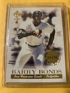 2001 pacific private stock premiere date barry bonds jersey number /90  ….24/90