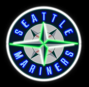 Seattle Mariners Logo 24"x24" Neonlicht Schild Lampe mit HD lebendigem Druck - Bild 1 von 14