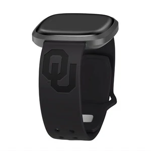 Oklahoma Sooners Engraved Silicone Watch Band for FitBit Versa and Sense - Picture 1 of 16
