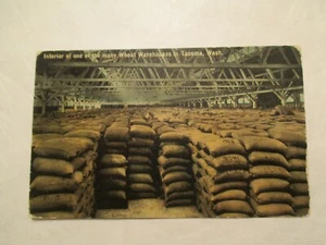 Tacoma Washington Postcard Interior of one many Wheat warehouses WA WN - Picture 1 of 2