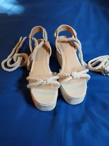 Wedges by The Sea Birch, Size 11 beige Clear Sandals. - Picture 1 of 7