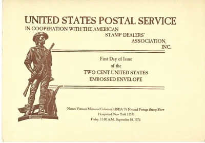 Scott U577 Star & Pinwheel Stamped Env. Ceremony Program First Day of Issue 1976 - Image 1 of 4