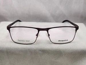 ESQUIRE EQ1555 STAINLESS STEEL EYEGLASSES 55-18-145 GUNMETAL BLACK with CASE (2) - Picture 1 of 4