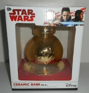 FAB Starpoint Star Wars BB8 Gold Galvanisierte Keramik Bank auf Sockel Neue Münze - Bild 1 von 6