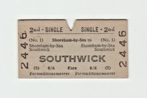Billete de tren British Rail Shoreham By Sea to Southwick 1964 - Imagen 1 de 2