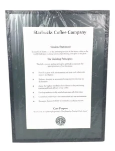 Rare Starbucks Coffee Co Mission Statement Plaque Wall Hanging 18.25”x13.25” - Picture 1 of 4