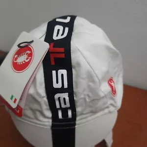 Castelli Cycling Hat Cap Mens OSFA Black Stripe Spellout Scorpion Logo - Picture 1 of 7