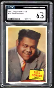 1957 TOPPS #50 HIT STARS - FATS DOMINO - CGC EX-NM+ 6.5 - SUPER MID GRADE - Picture 1 of 2