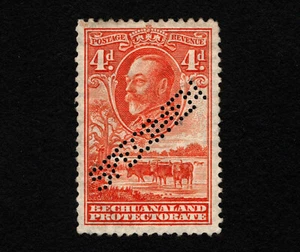 OPC 1932 Bechuanaland Protectorate 4p KGV Specimen Perfin Mint No Gum 35022 - Picture 1 of 2