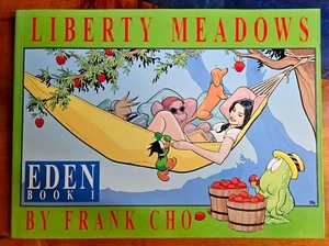 RARE Liberty Meadows Eden Book 1 - FRANK CHO AUTOGRAPH / DOODLE Like New (I4-11) - Picture 1 of 5