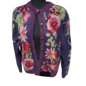 Cárdigan Suéter De Colección Susan Bristol Mezcla Mohair Con Botones Para Mujer Talla Mediana Años 90 - Imagen 1 de 5