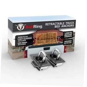 Flush Fit Black Nickel Gunmetal Retractable Truck Bed Tie Down Anchors for - Picture 1 of 7