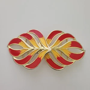 Hebilla de cinturón vintage para mujer hojas entrelazadas broche de dos piezas tono dorado Corea - Imagen 1 de 9