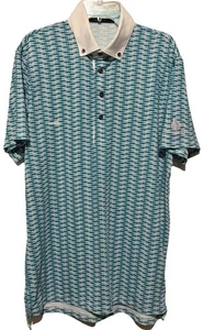 GREYSON MENS POLO SHIRT S GREEN ALLIGATOR FOULARD PNK POLY/SPANDEX Monarch Beach - Picture 1 of 11