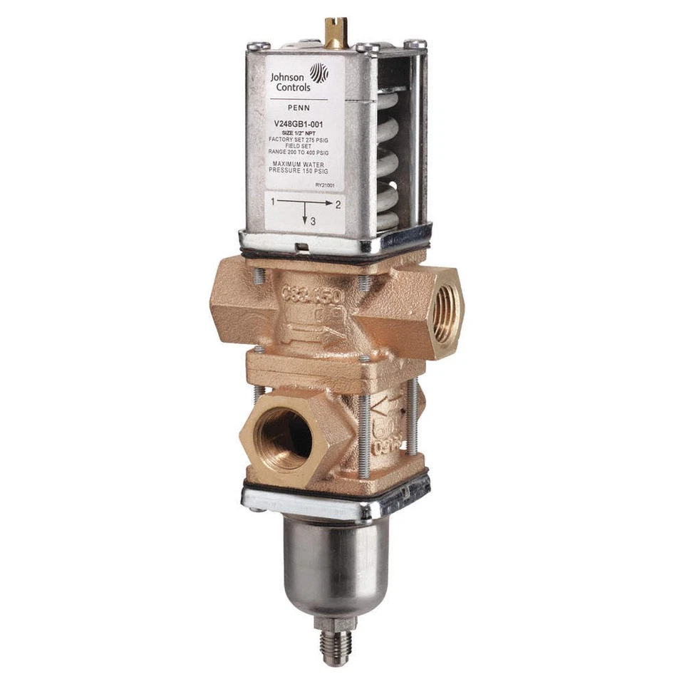 JOHNSON CONTROLS V248GC1-001C Pressure Regulating Valve, Brass, 24 gpm 12Y960 - Image 1 of 1