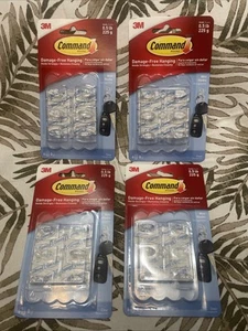 (Posten von 4) Command Mini Haken hält 0,5 Pfund - #17006CLR-6 Haken 8 Streifen pro Stück Paket - Bild 1 von 12