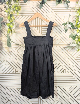 Винтажный Y2K цвета Benetton женщин черный мини бак платье FLowy размер XS - Изображение 1 из 4