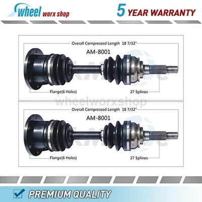 Eje delantero CV para AMC Eagle 2,5 L 1981-1984, para AMC Eagle 4,2 L 1980-1988 Foto 1 de 2