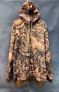 Kanji Premium Jeans Co. Tattoo AOP Full Zip Hoodie NEW Old Stock 5XL mACM - Picture 1 of 7