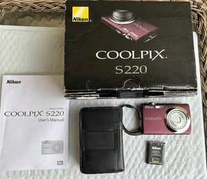 NIKON COOLPIX S220 (Japan) 10MP 3X Zoom DIGITAL CAMERA (Plum) *Needs Charger* - Picture 1 of 11