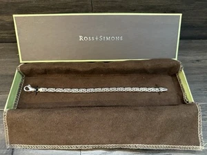 Ross-Simons Sterling Silver Byzantine Chain Bracelet 8” New In Box - Picture 1 of 6