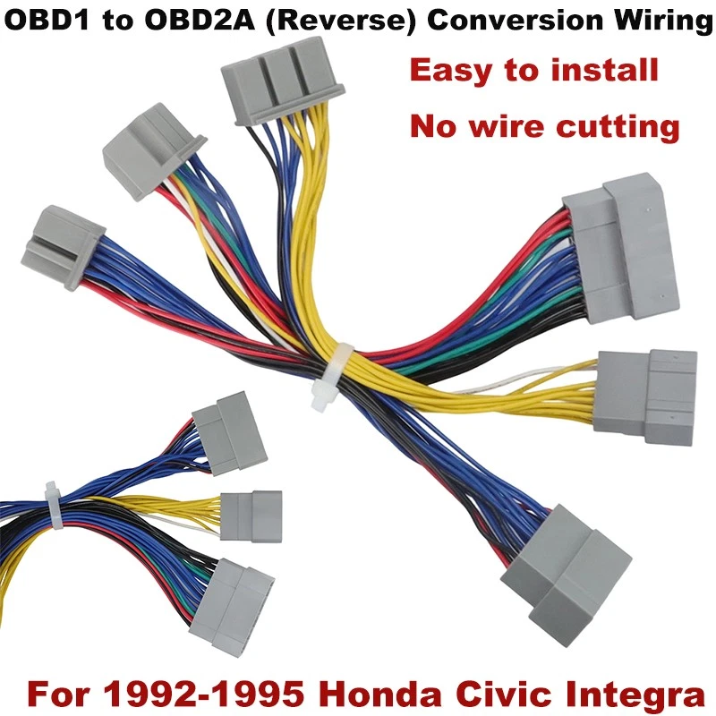 For 1992-1995 Honda Civic Integra OBD1 to OBD2A (Reverse) ECU Conversion Harness - Image 1 of 4