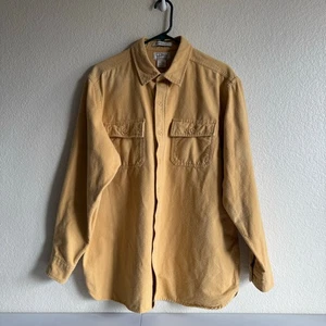 L.L. Bean Chamois Cloth Shirt Work Heavy Duty 100% Cotton Shacket Men Size L Reg - Picture 1 of 10