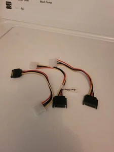 Molex 4 Pin Male Serial ATA SATA 15 Pin Female Power Adapter HDD Cable Cord-3 - Picture 1 of 6