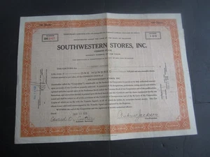 1929 - SOUTHWESTERN STORES INC. - Bond Certificate - Picture 1 of 1