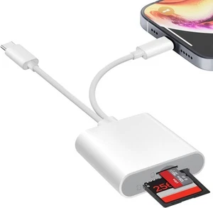 SD Kartenleser für iPhone iPad, USB C SD Kartenleser mit Dual Slot für microSD/ - Bild 1 von 7