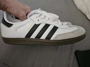 Sneakers Adidas unisex Samba OG pelle bianco nero granito taglia 6,5 indossate una volta - Foto 1 di 7