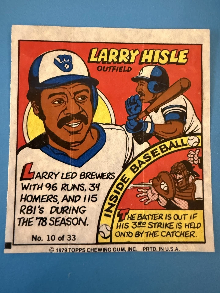 1979 Topps Bazooka Comic Wrapper Player Portrait Larry Hisle - Image 1 of 2