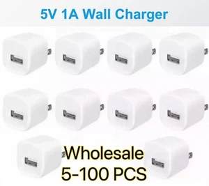 LOT OF 1A USB Wall Charger Plug Home Power Adapter FOR Samsung Android Apple LG - Picture 1 of 3