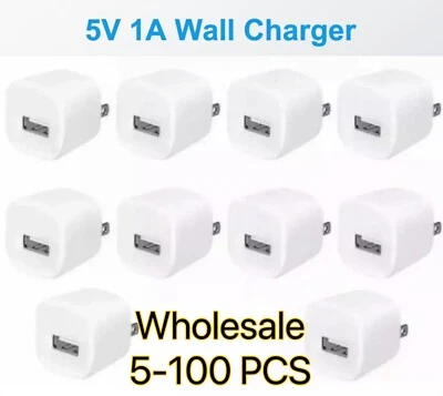 LOT OF 1A USB Wall Charger Plug Home Power Adapter FOR Samsung Android Apple LG - Image 1 of 3