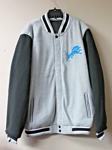 New NFL Detroit Lions Reversible embroidery poly insulate varsity jacket men M - Picture 1 of 7
